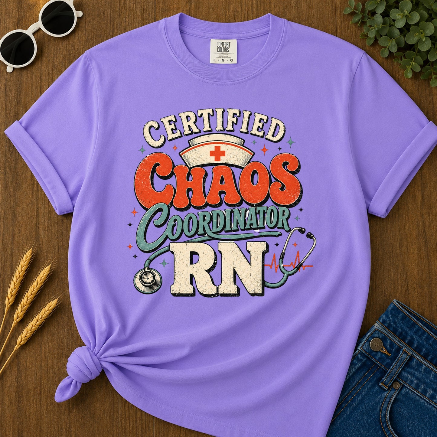 Certified Chaos T-Shirt - Violet Mockup
