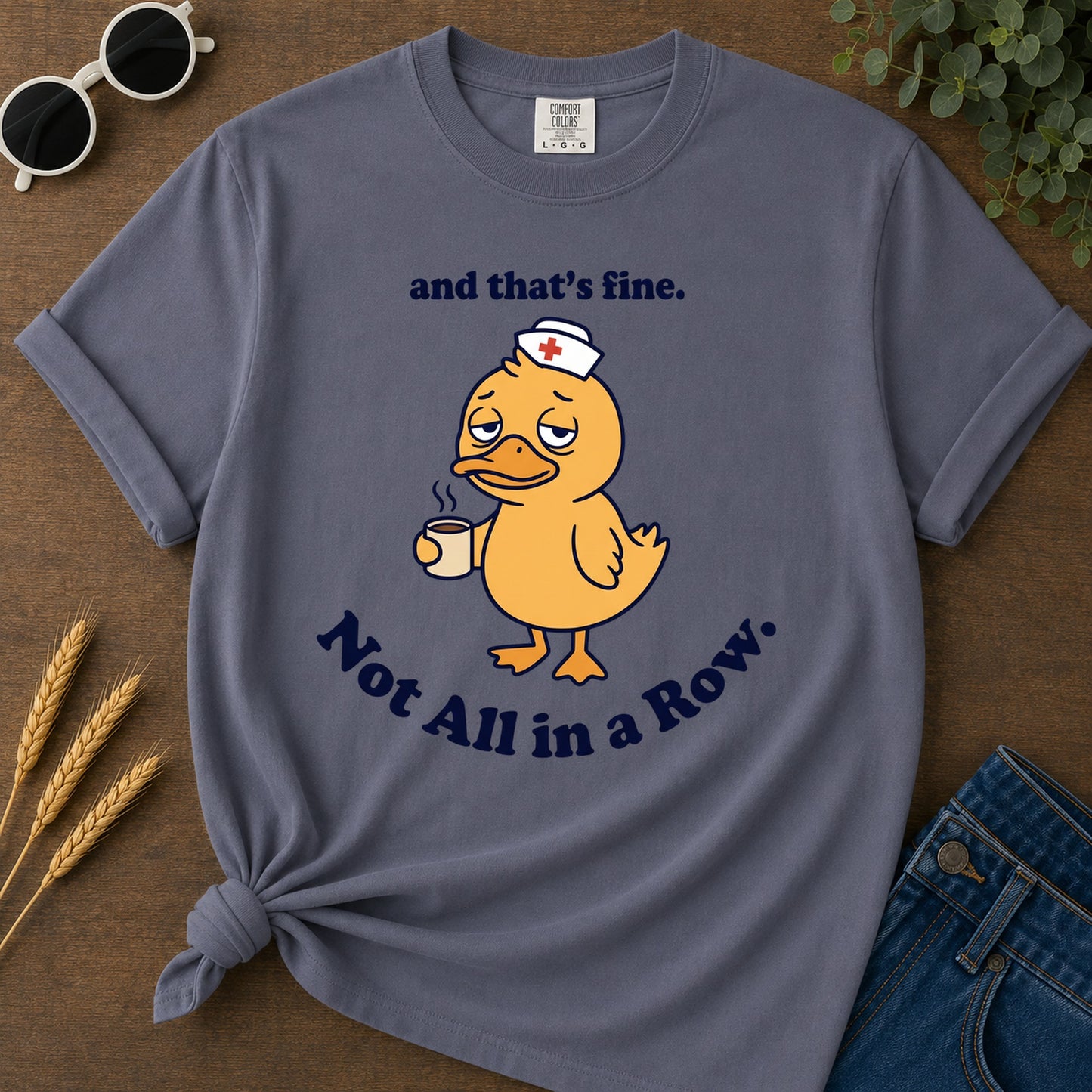 Not All Row T-Shirt - Navy Mockup