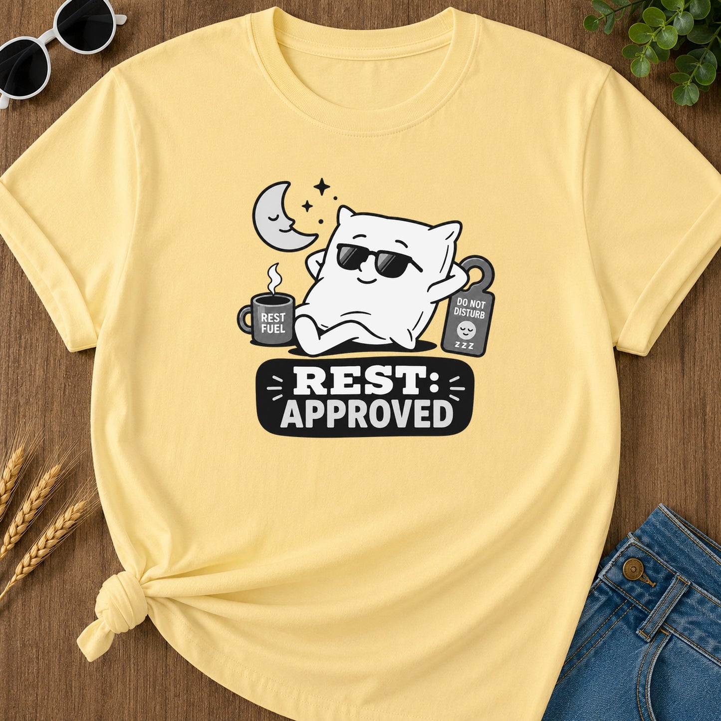 Rest Approved 320 T-Shirt - Butter Mockup