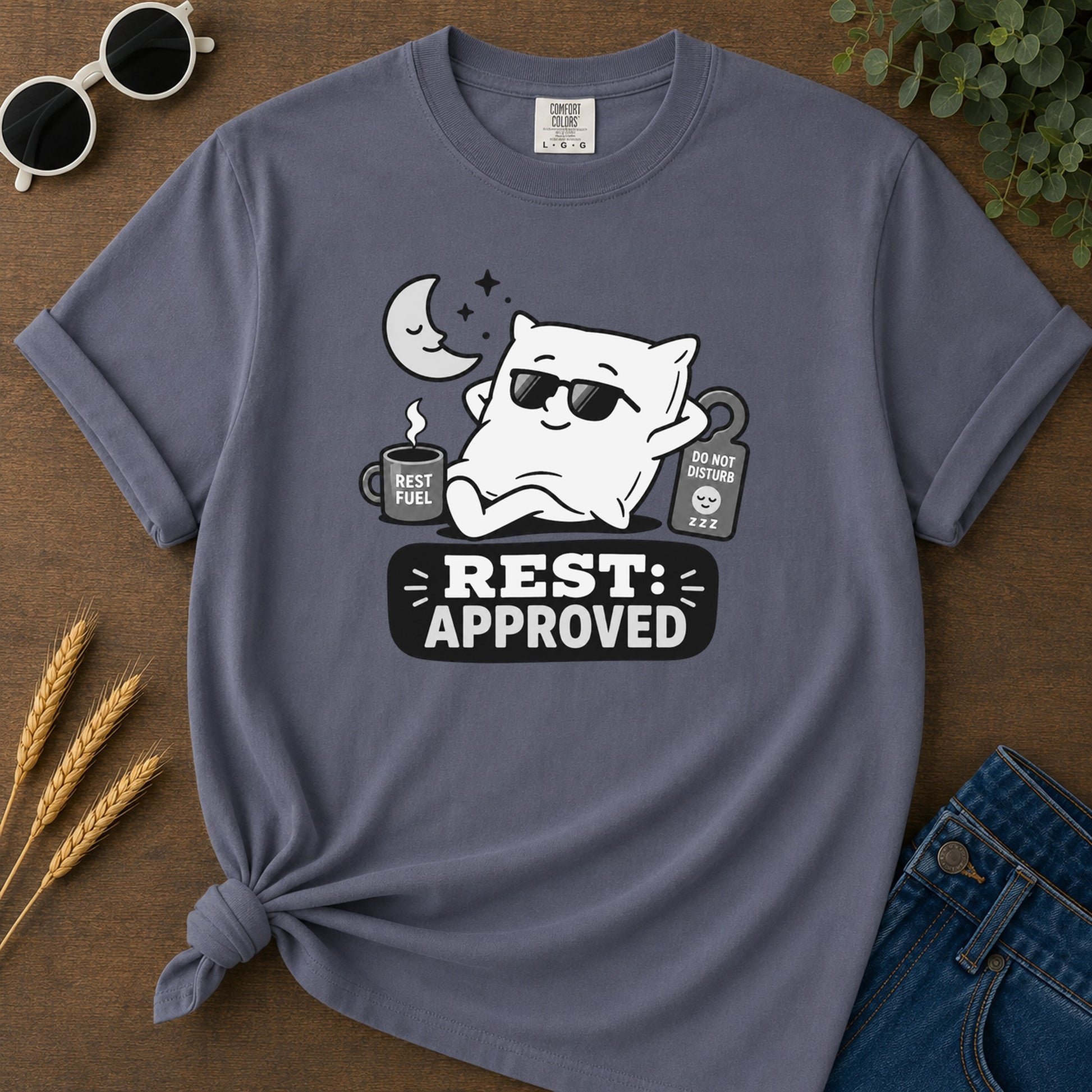 Rest Approved 320 T-Shirt - Navy Mockup