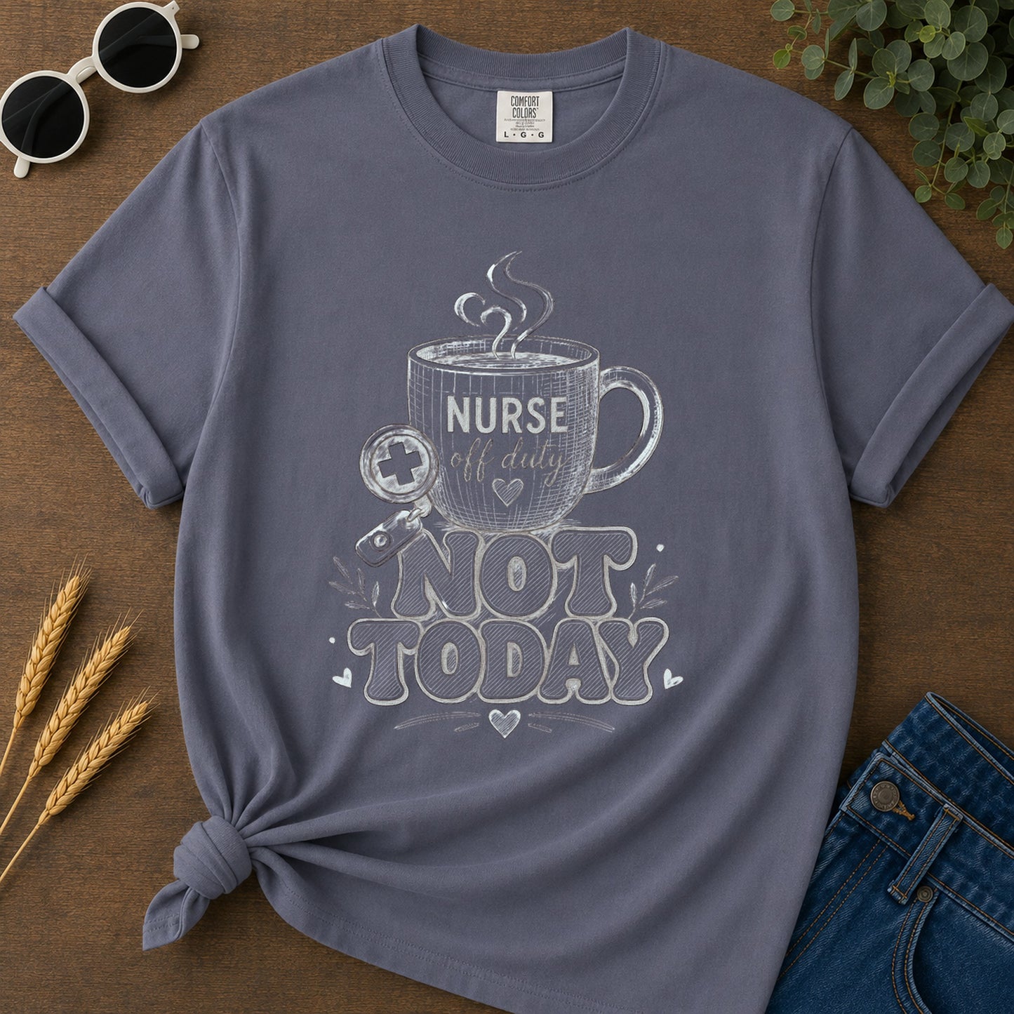 Sketched Not Today T-Shirt - Navy Mockup