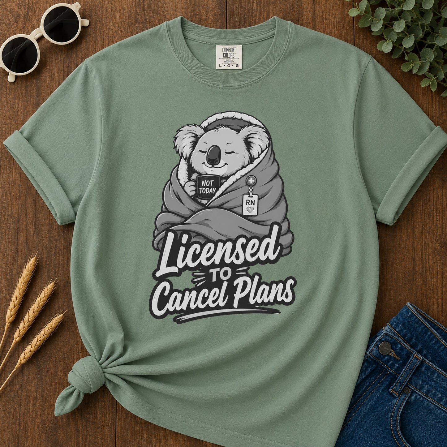 Licensed Cancel Plans 322 T-Shirt - Light Green Mockup