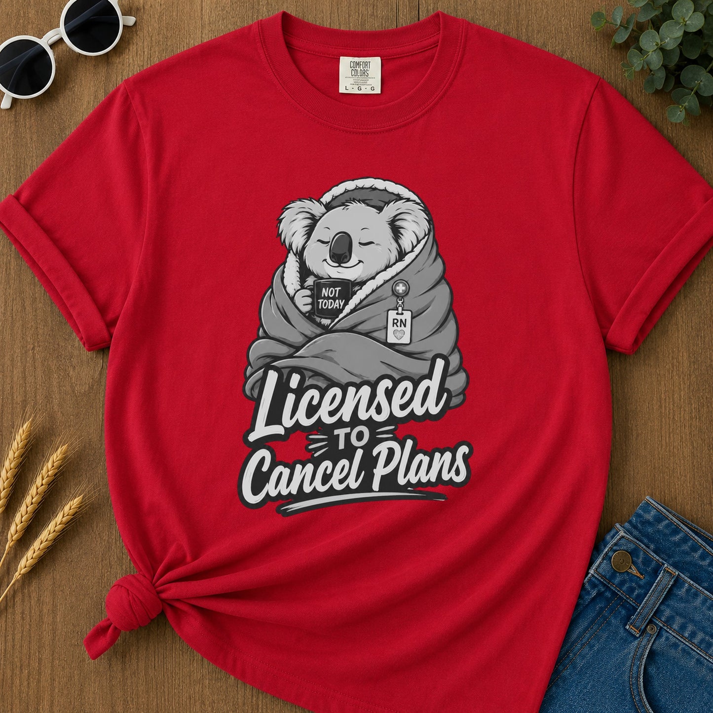 Licensed Cancel Plans 322 T-Shirt - Red Mockup