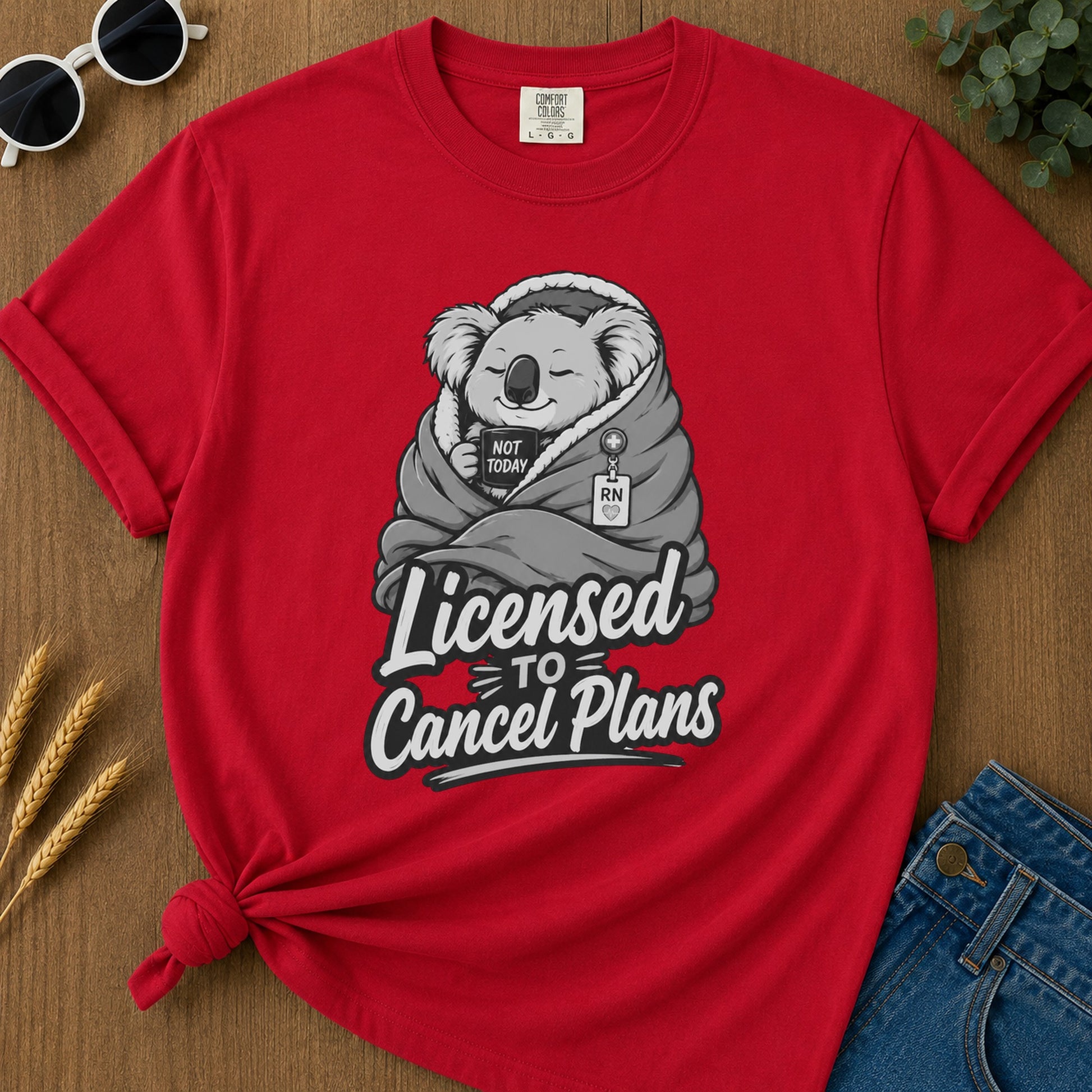Licensed Cancel Plans 322 T-Shirt - Red Mockup