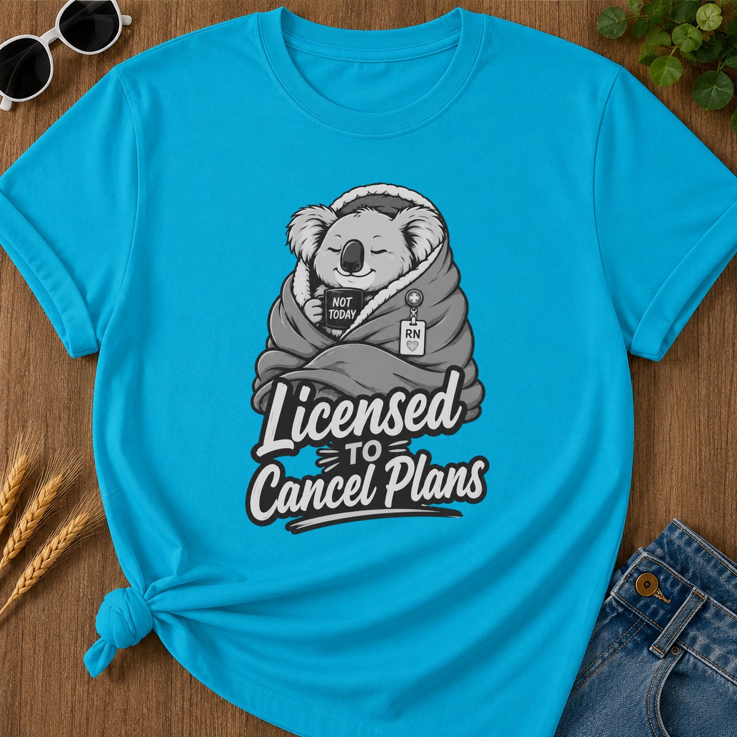Licensed Cancel Plans 322 T-Shirt - Sapphire Mockup