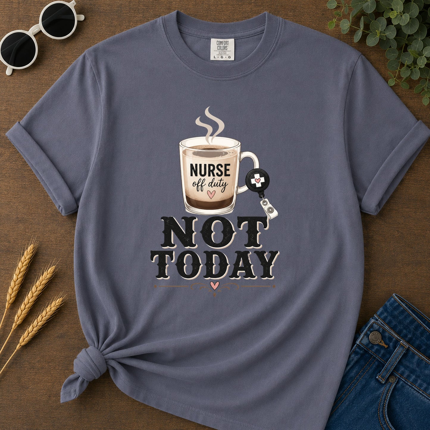 Latte Not Today T-Shirt - Navy Mockup