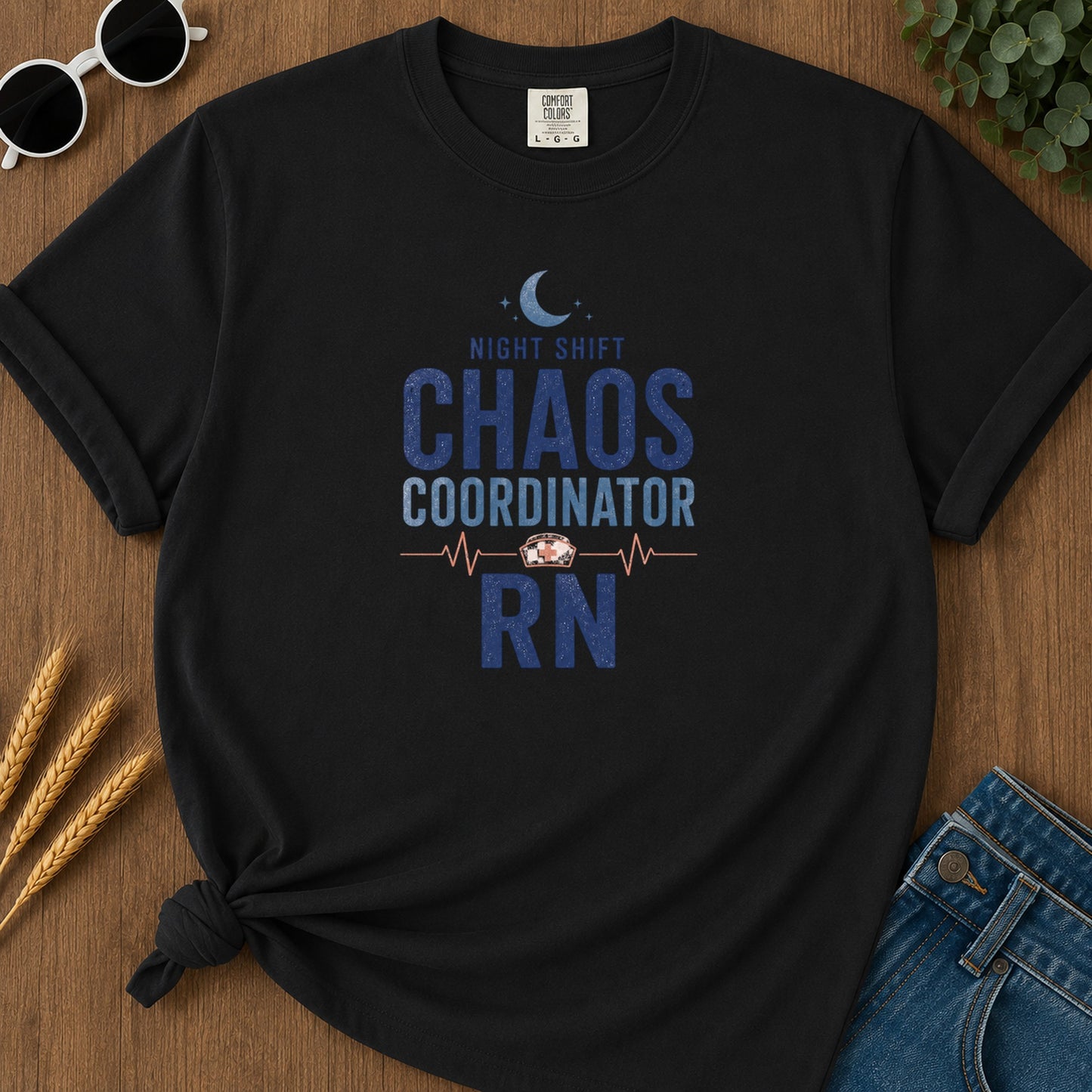 Night Shift Chaos T-Shirt - Black Mockup