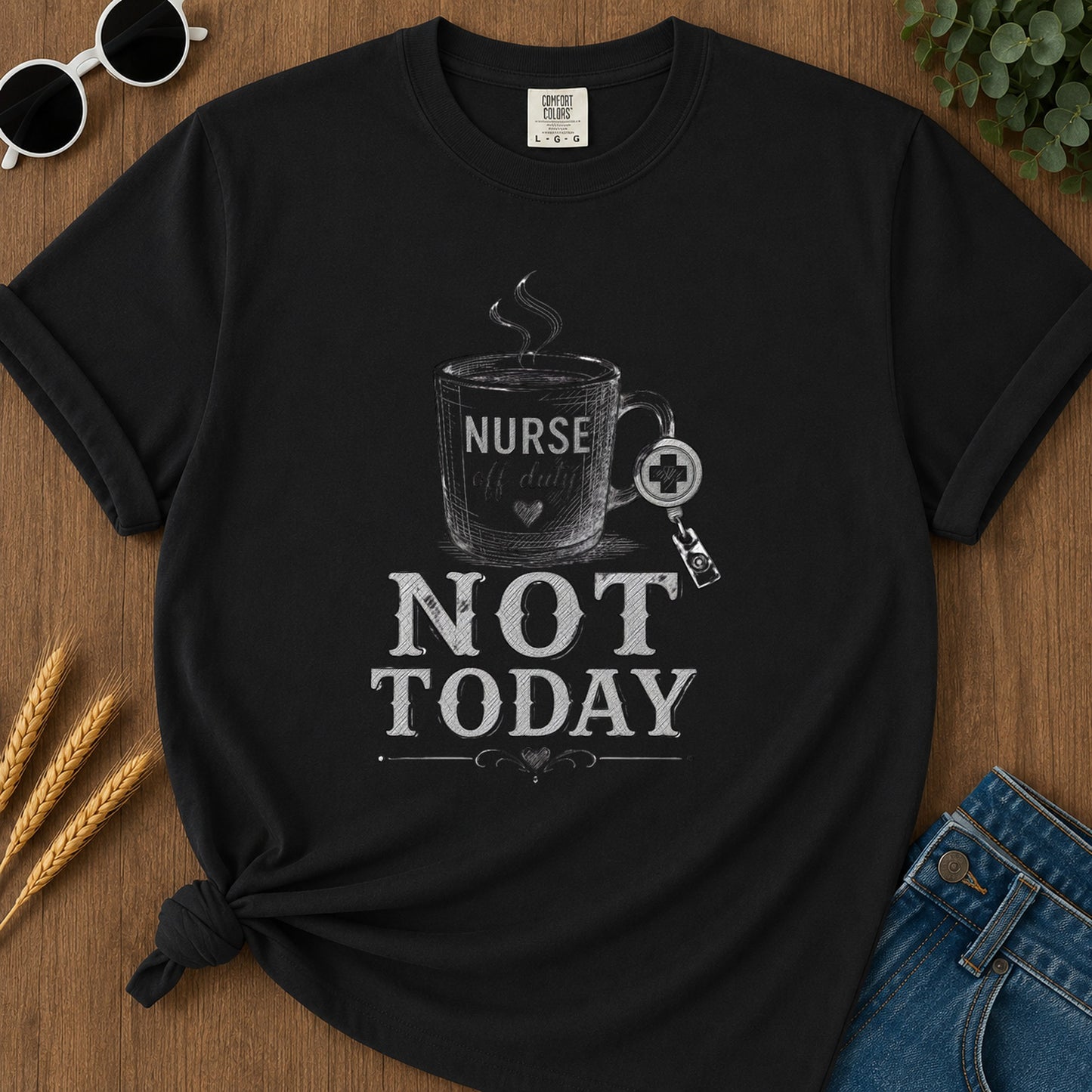 Pencil Not Today T-Shirt - Black Mockup
