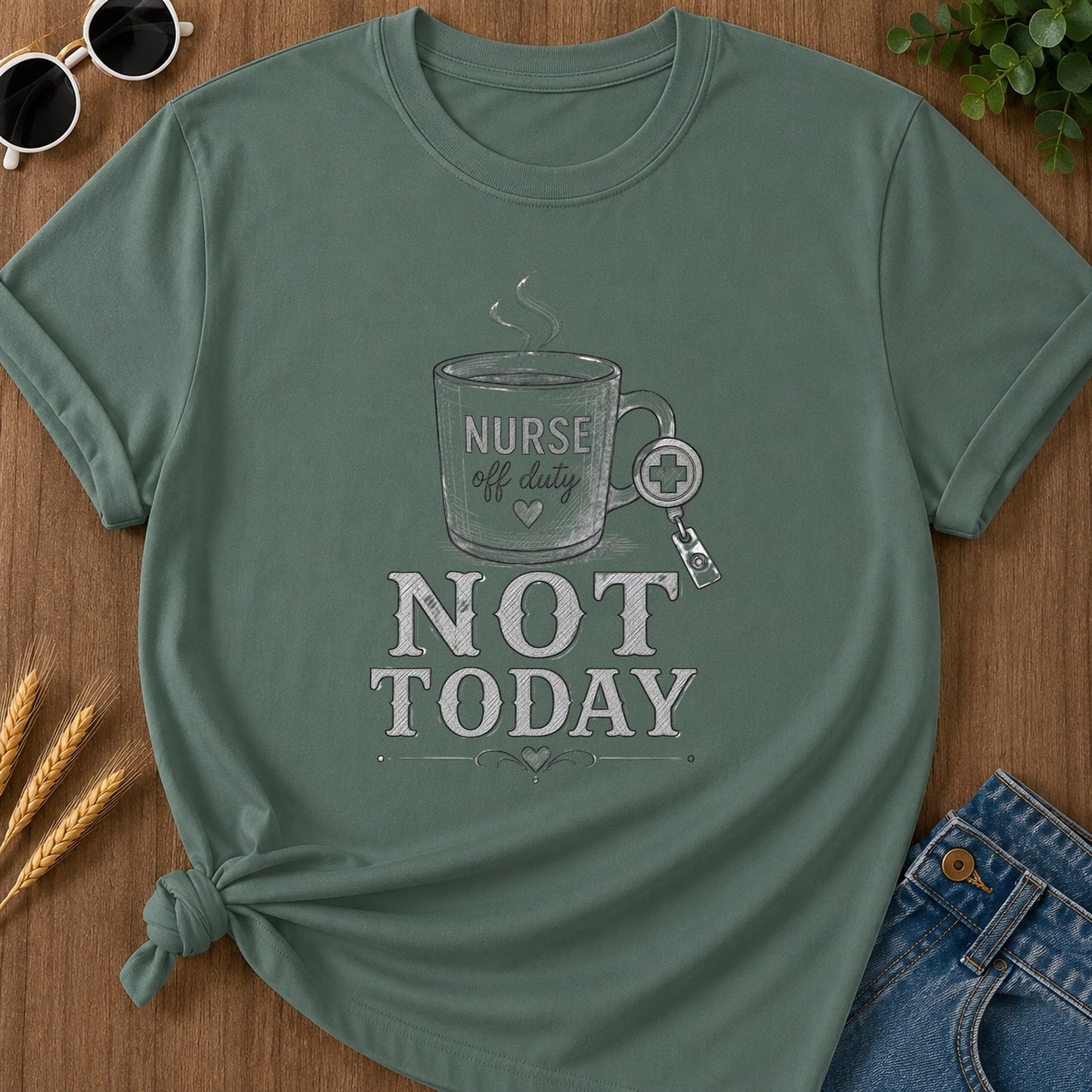 Pencil Not Today T-Shirt - Blue Spruce Mockup