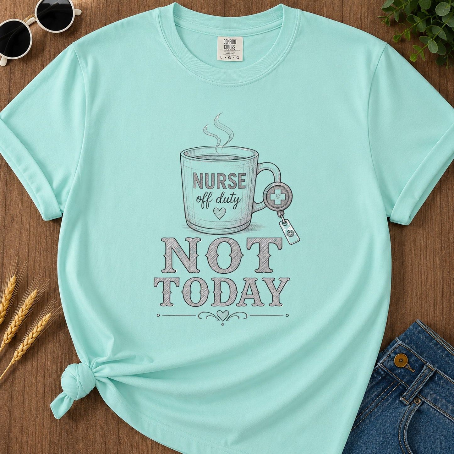Pencil Not Today T-Shirt - Chalky Mint Mockup