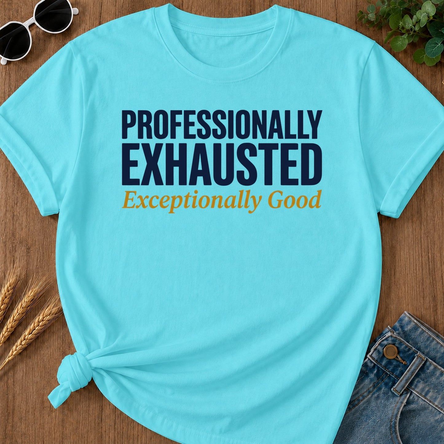 Exceptionally Good T-Shirt - Lagoon Blue Mockup