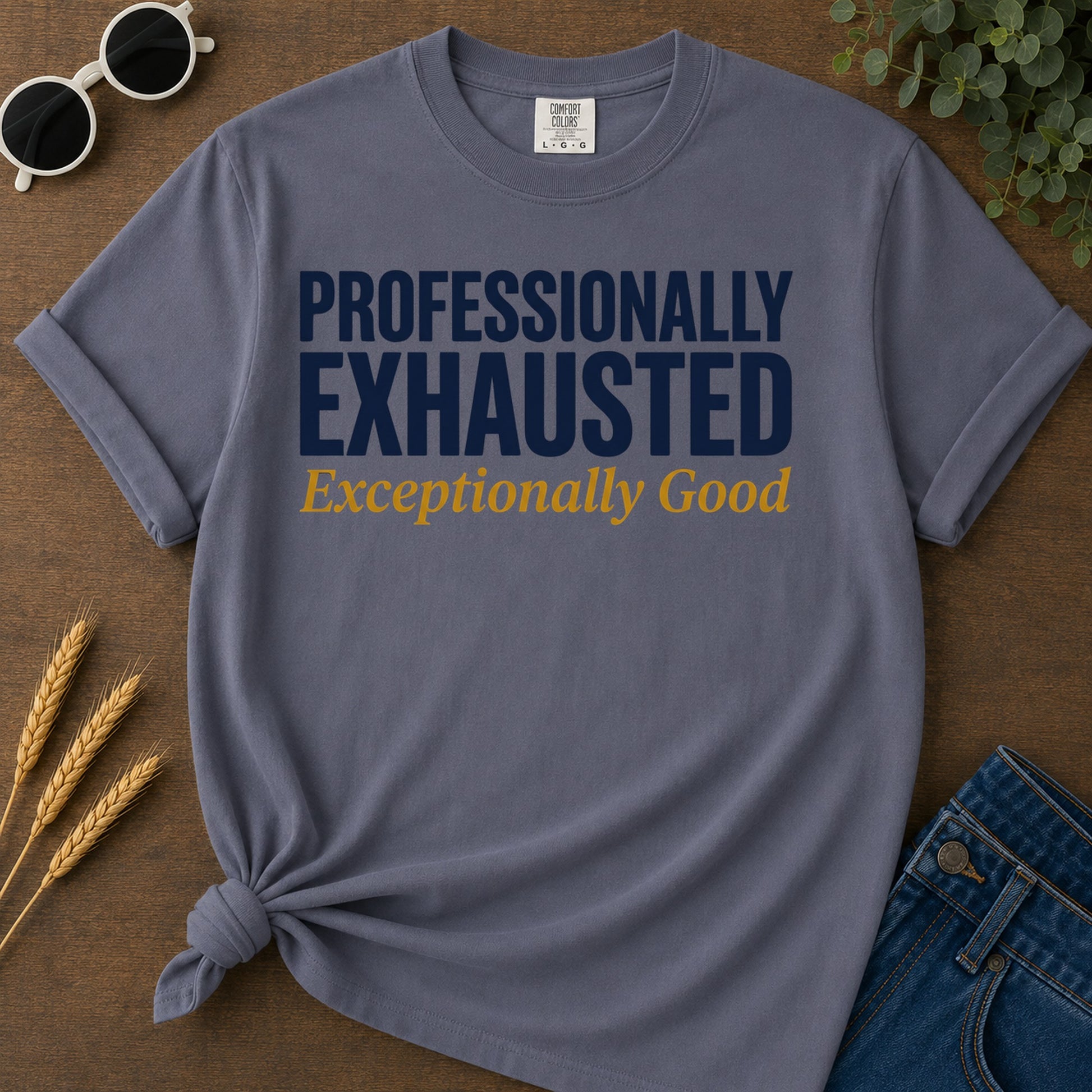 Exceptionally Good T-Shirt - Navy Mockup