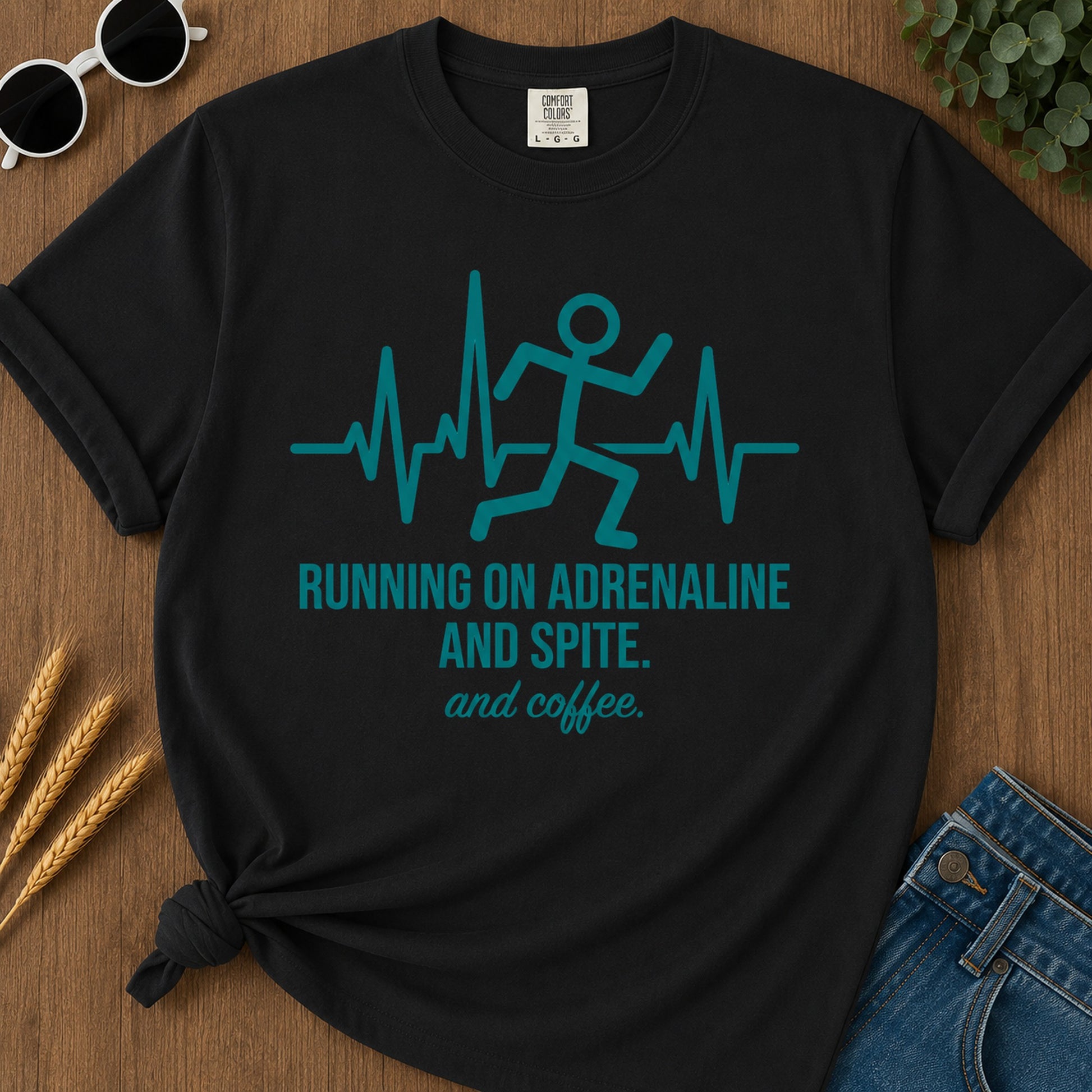 Adrenaline Runner T-Shirt - Black Mockup