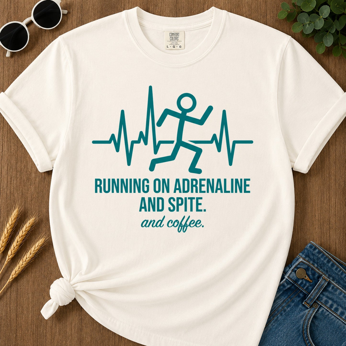 Adrenaline Runner T-Shirt - Ivory Mockup