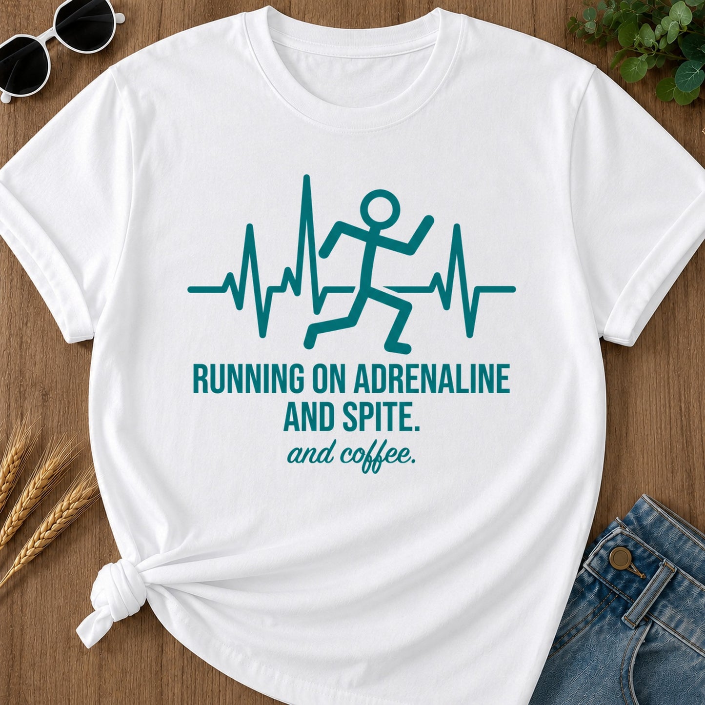 Adrenaline Runner T-Shirt - White Mockup
