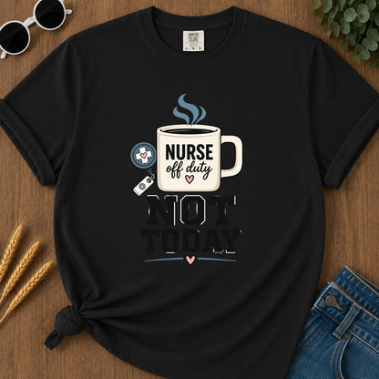 Off Duty Mug T-Shirt - Black Mockup