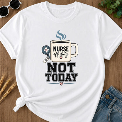 Off Duty Mug T-Shirt - White Mockup