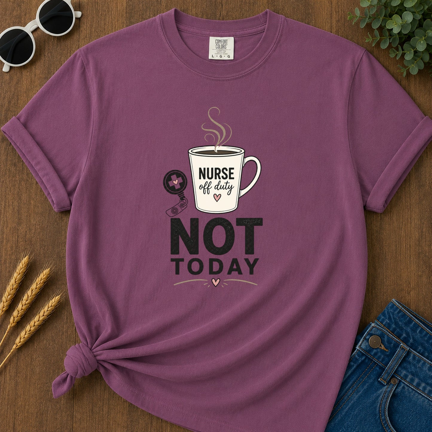 Minimalist Not Today T-Shirt - Berry Mockup