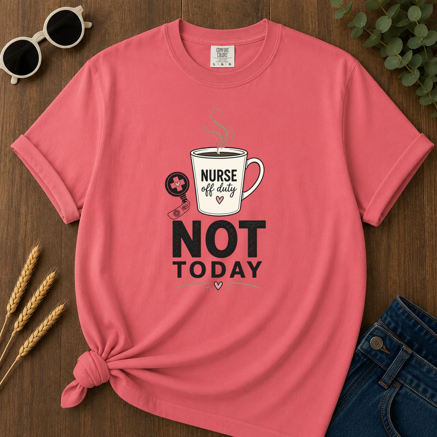 Minimalist Not Today T-Shirt - Watermelon Mockup