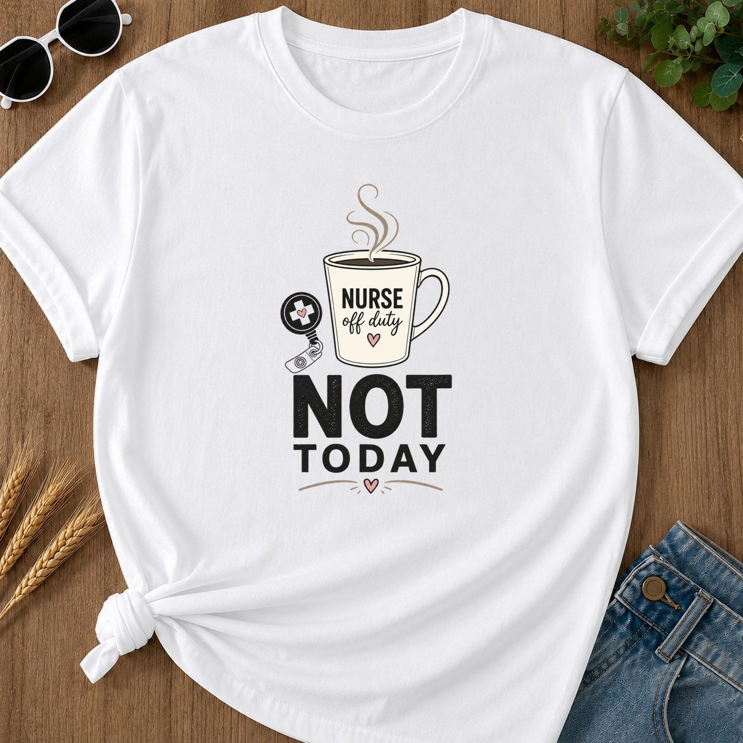 Minimalist Not Today T-Shirt - White Mockup
