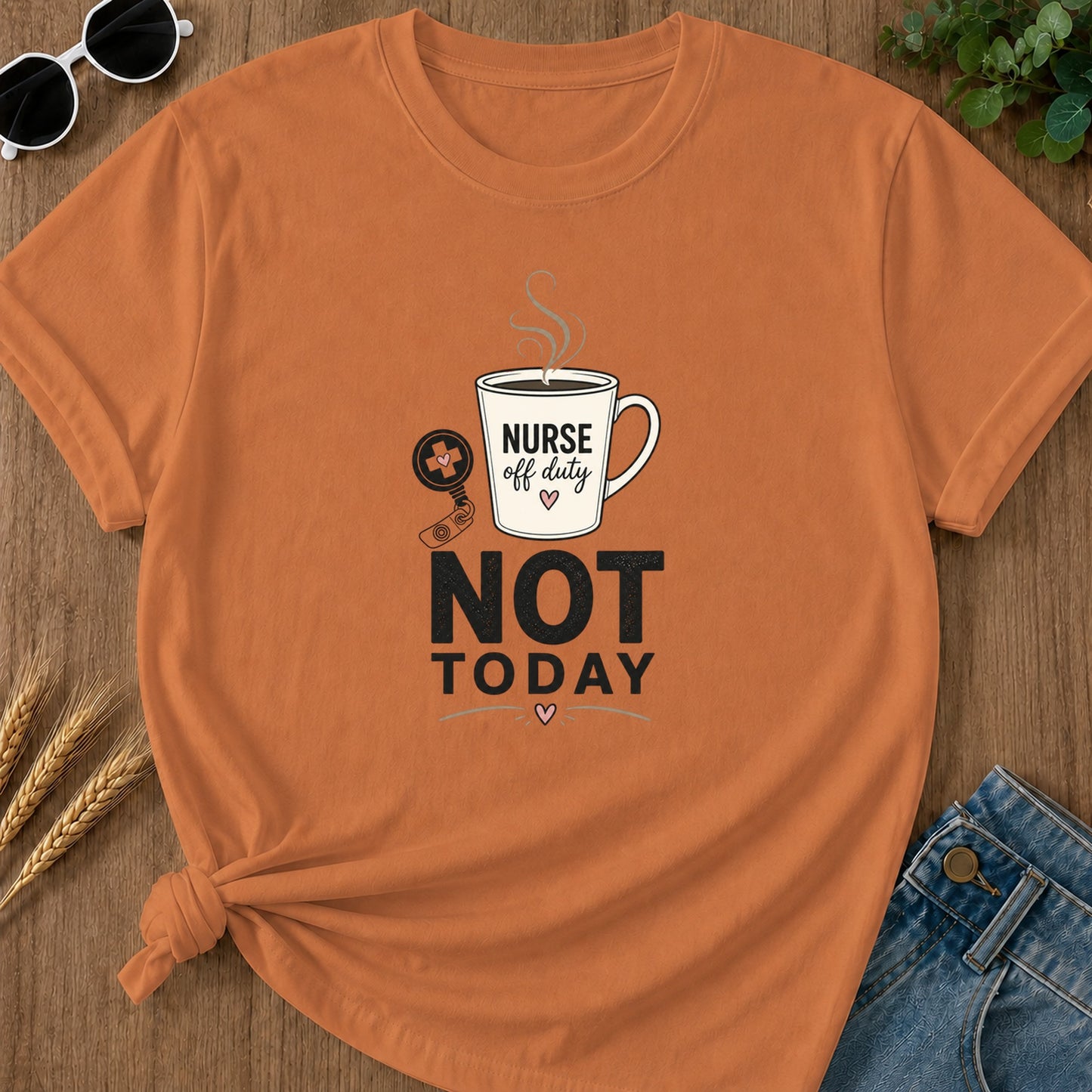 Minimalist Not Today T-Shirt - Yam Mockup