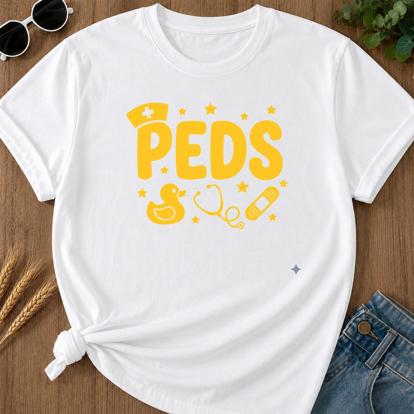 Peds Nurse T-Shirt - White Mockup