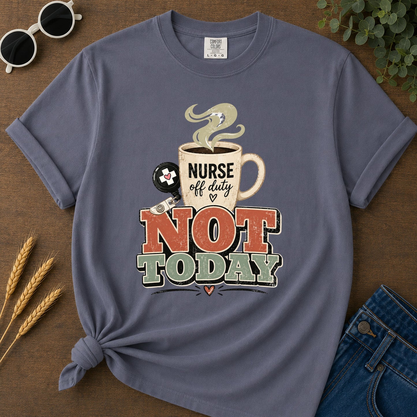 Retro Not Today T-Shirt - Navy Mockup