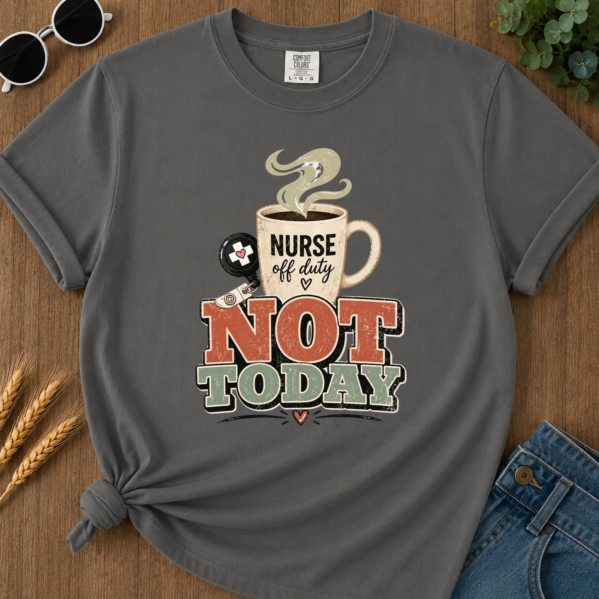 Retro Not Today T-Shirt - Pepper Mockup