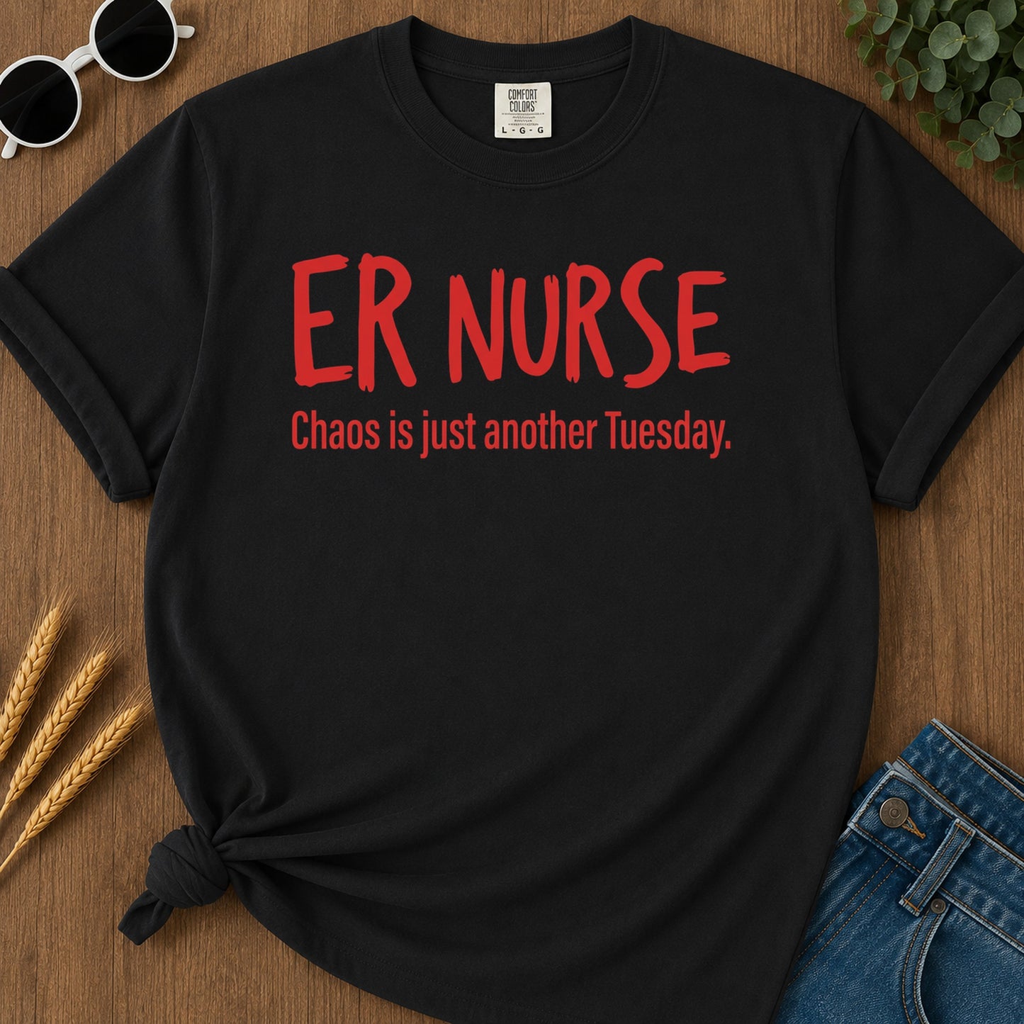 Er Nurse Chaos T-Shirt - Black Mockup