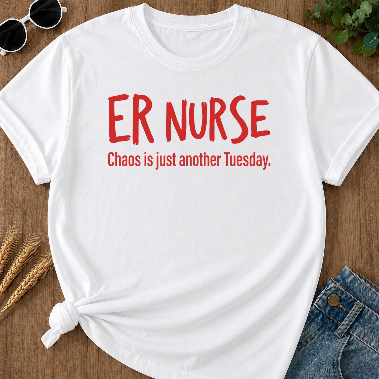 Er Nurse Chaos T-Shirt - White Mockup