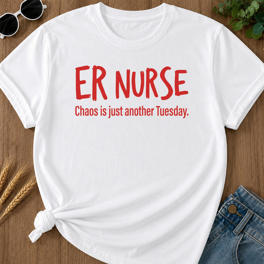 Er Nurse Chaos T-Shirt - White Mockup