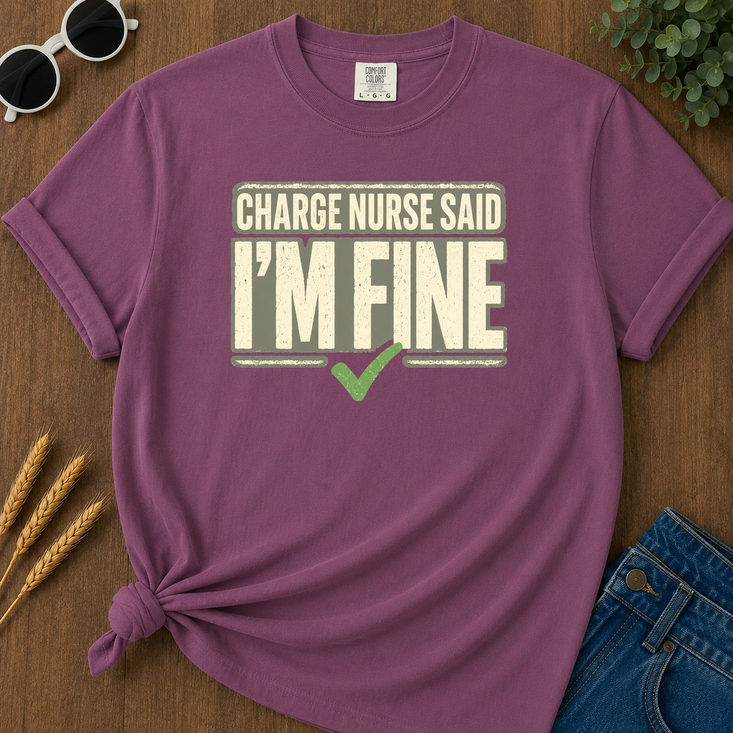 Fine Grunge T-Shirt - Berry Mockup
