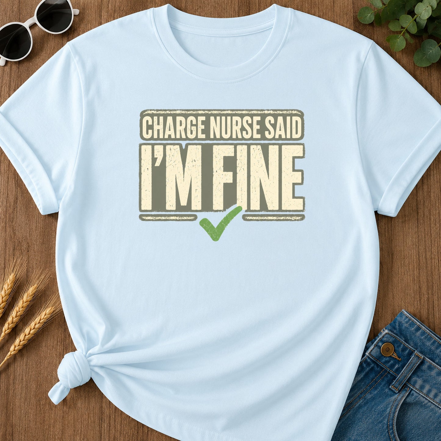Fine Grunge T-Shirt - Chambray Mockup