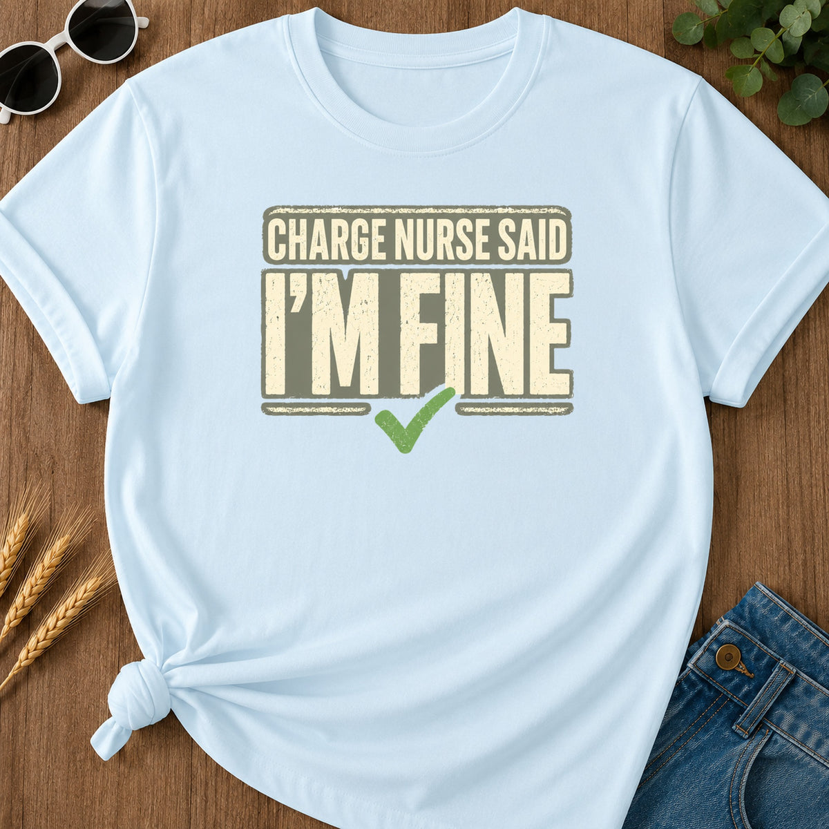 Fine Grunge T-Shirt - Chambray Mockup