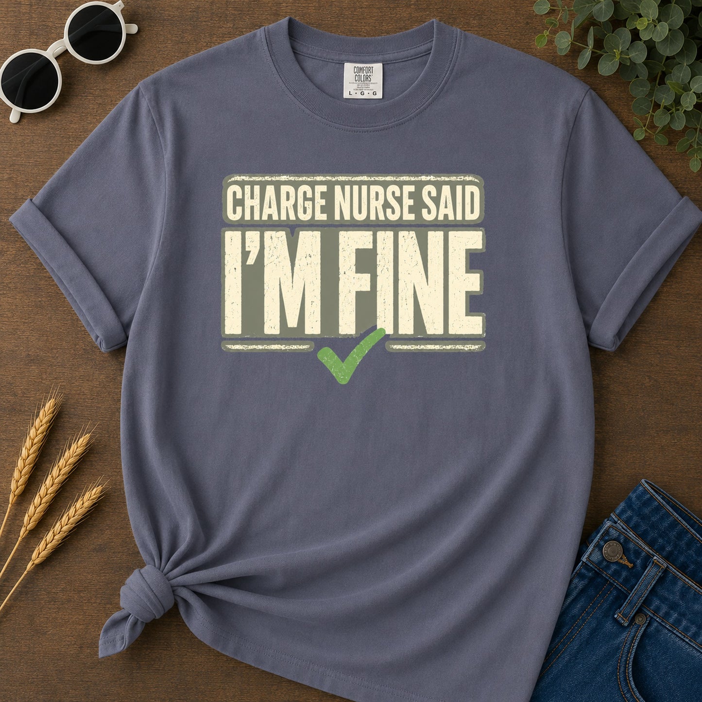 Fine Grunge T-Shirt - Navy Mockup