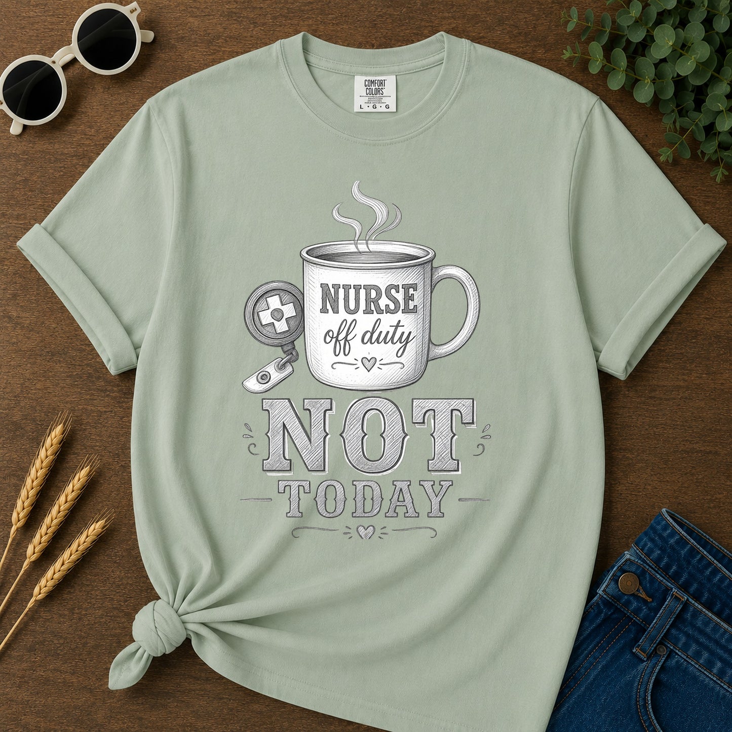 Pencil Coffee T-Shirt - Bay Mockup