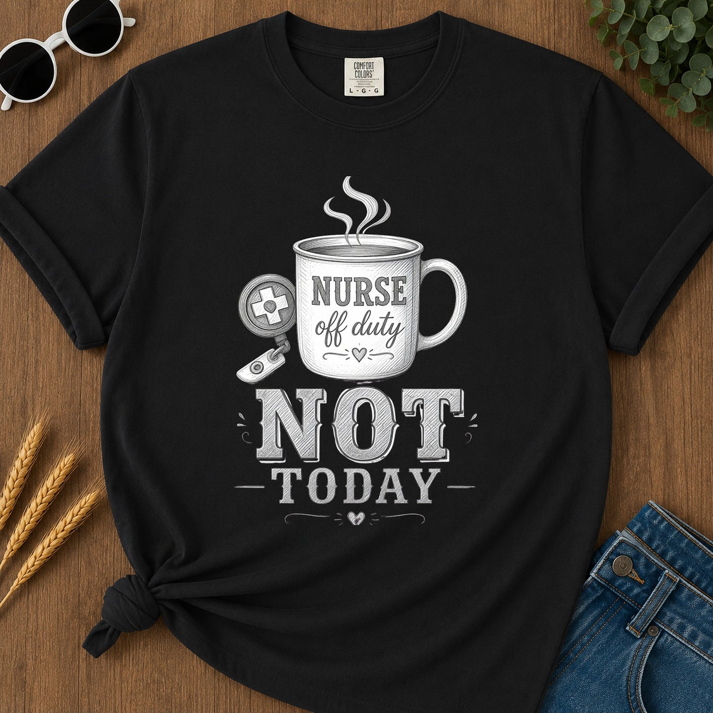 Pencil Coffee T-Shirt - Black Mockup