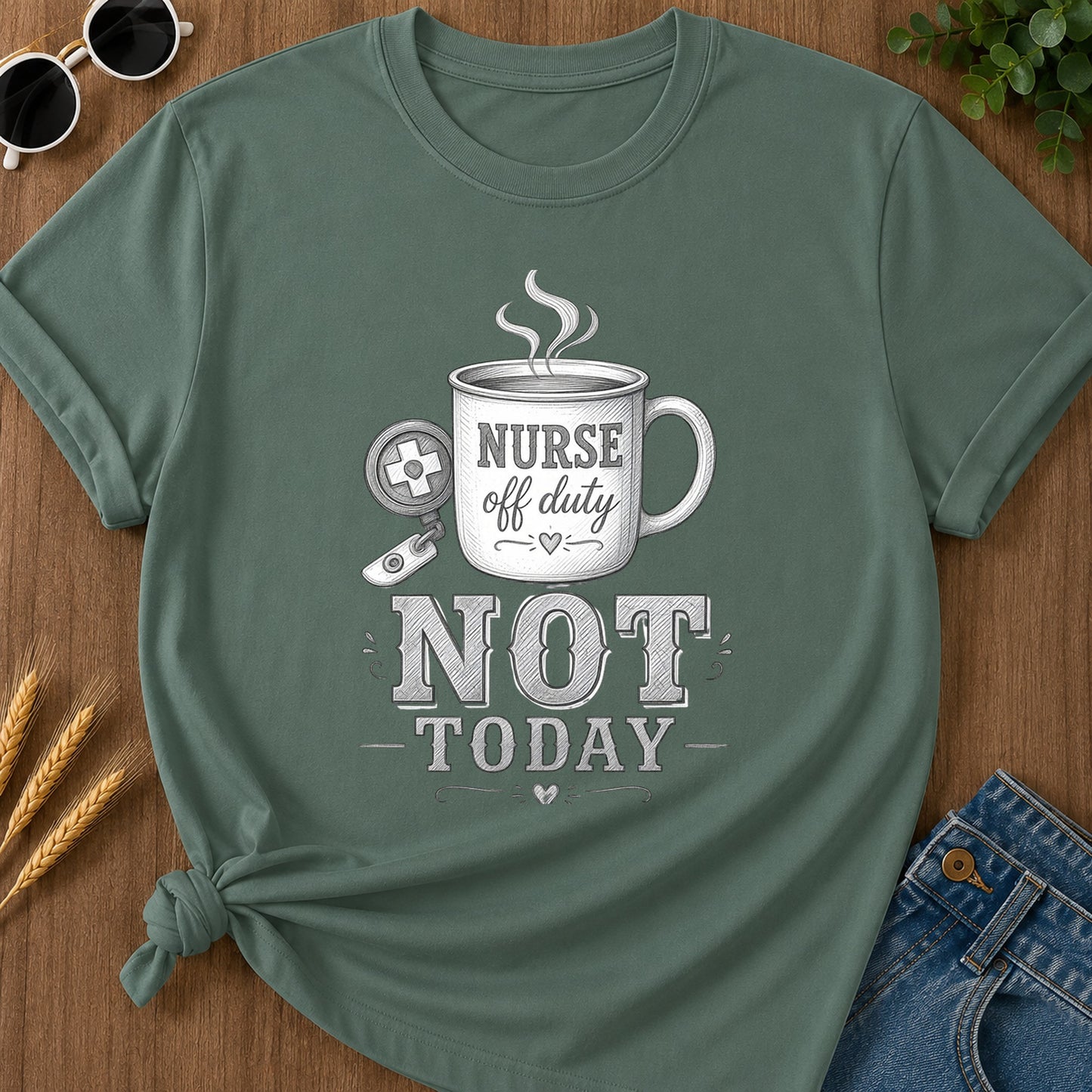 Pencil Coffee T-Shirt - Blue Spruce Mockup