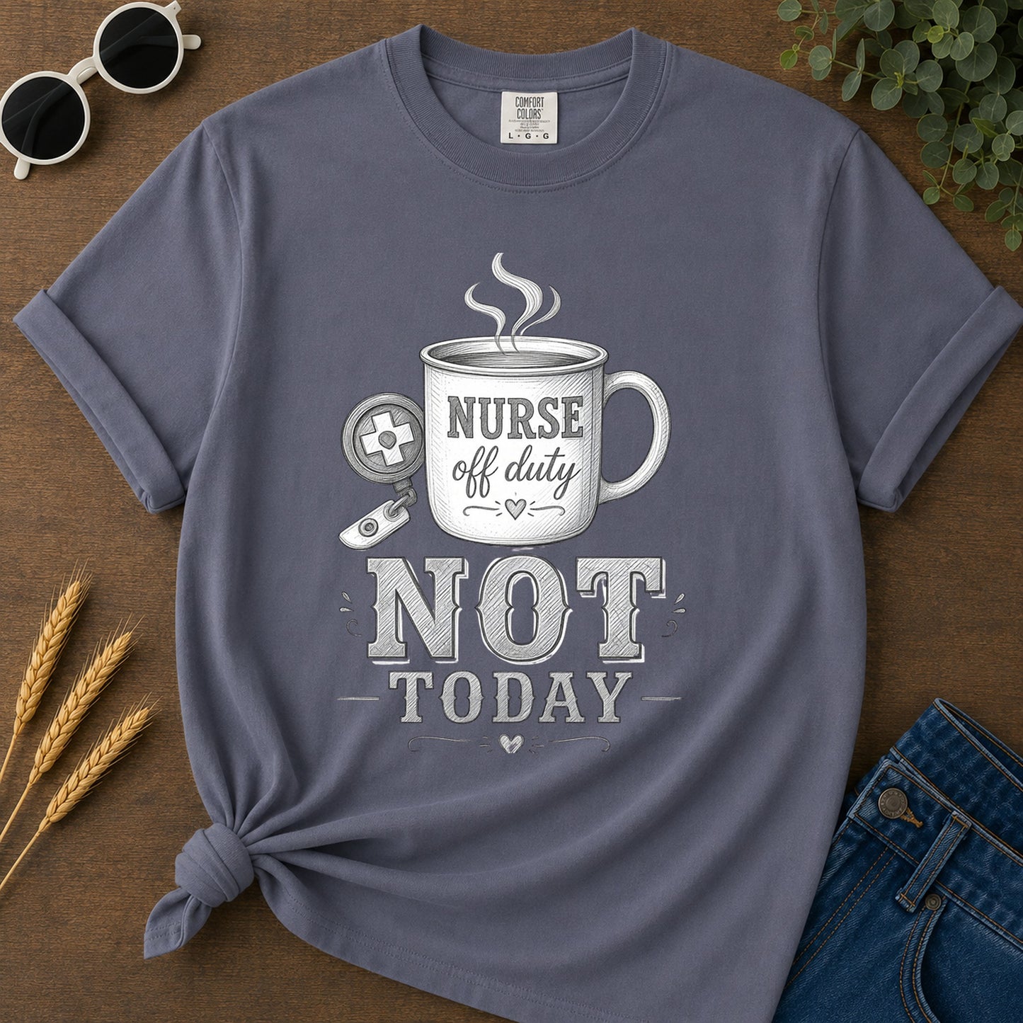 Pencil Coffee T-Shirt - Navy Mockup