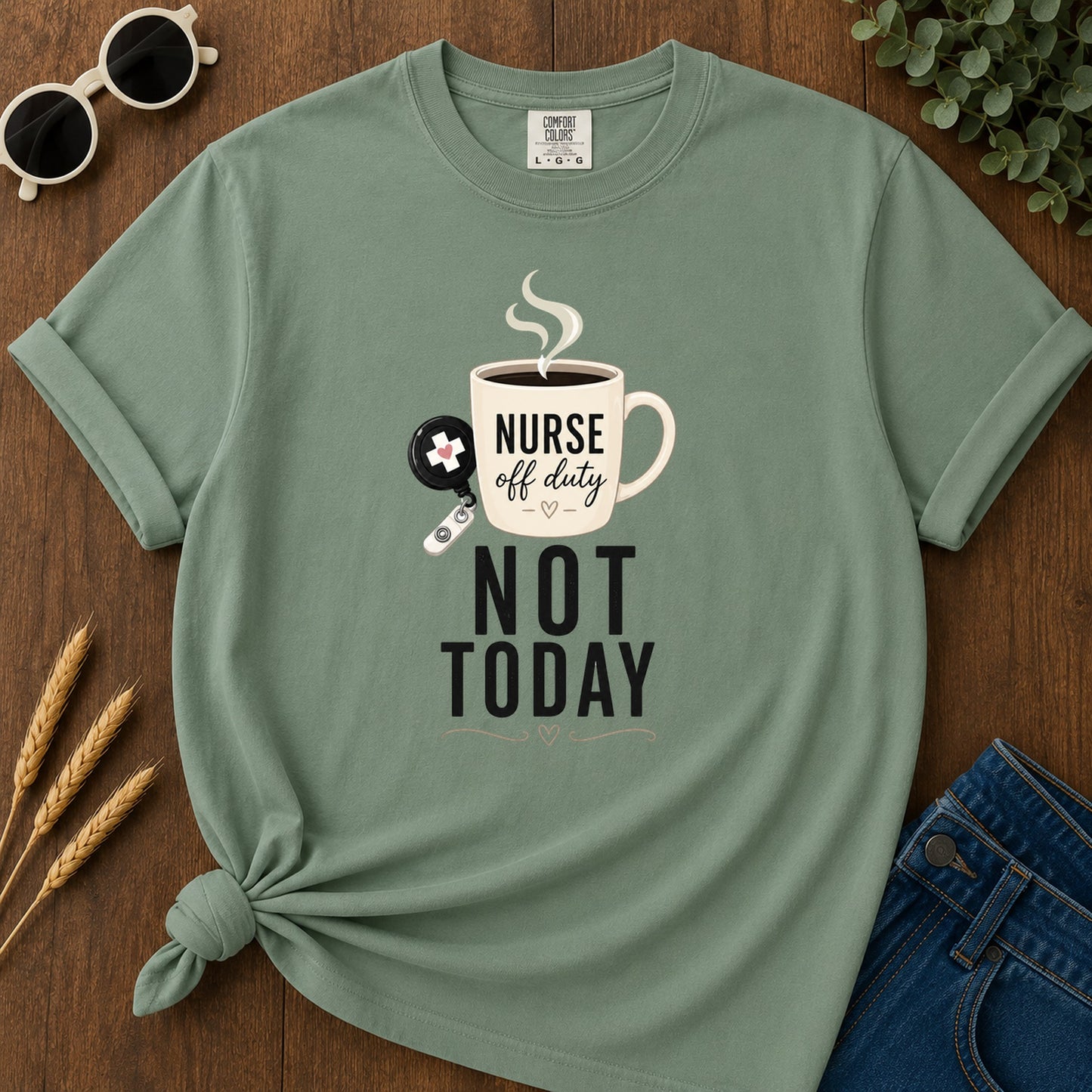 Not Today Key T-Shirt - Light Green Mockup