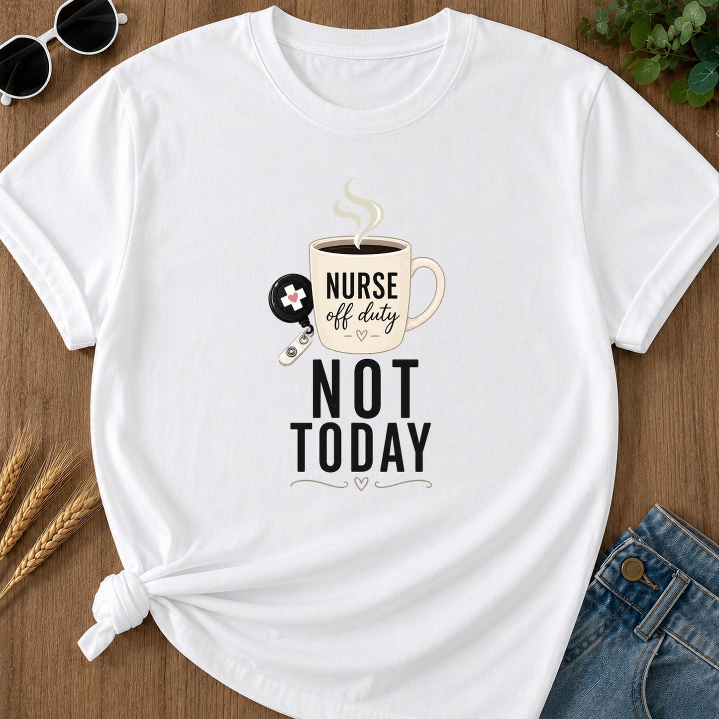 Not Today Key T-Shirt - White Mockup
