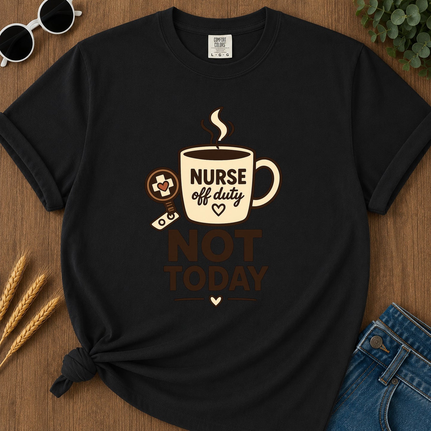 Sepia Not Today T-Shirt - Black Mockup