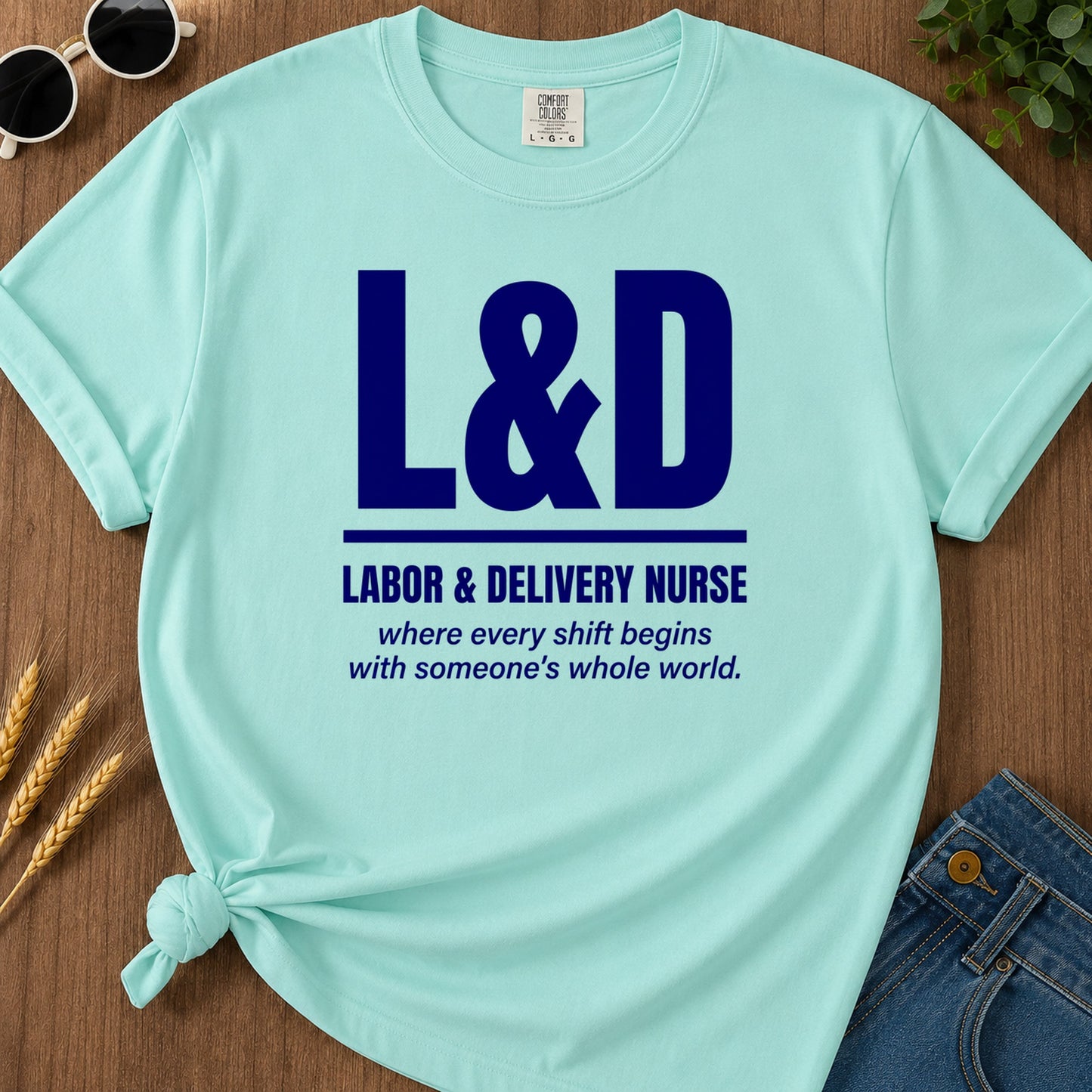 Labor Delivery T-Shirt - Chalky Mint Mockup