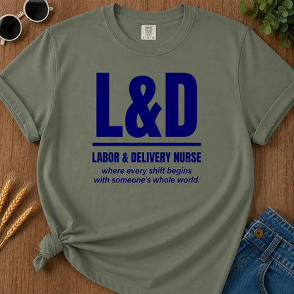Labor Delivery T-Shirt - Moss Mockup