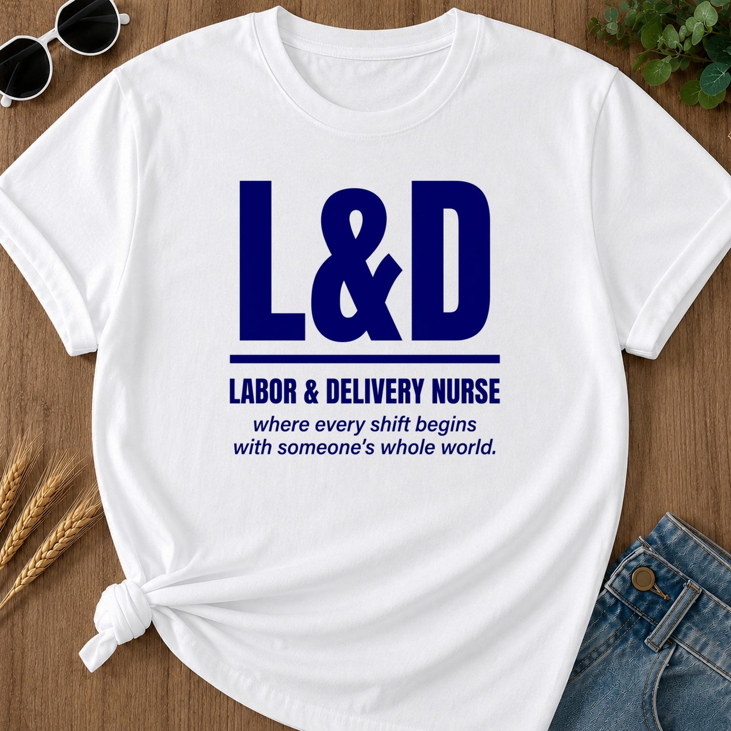 Labor Delivery T-Shirt - White Mockup