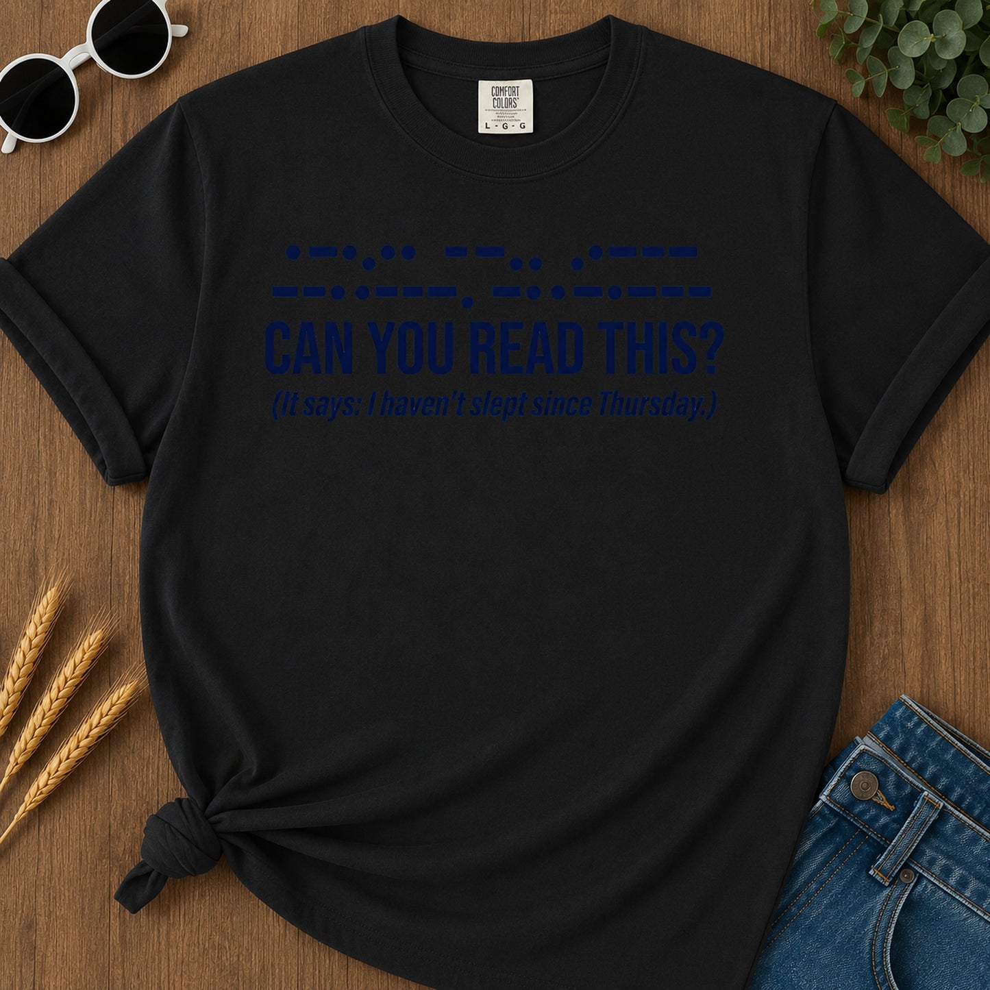 Morse Read T-Shirt - Black Mockup