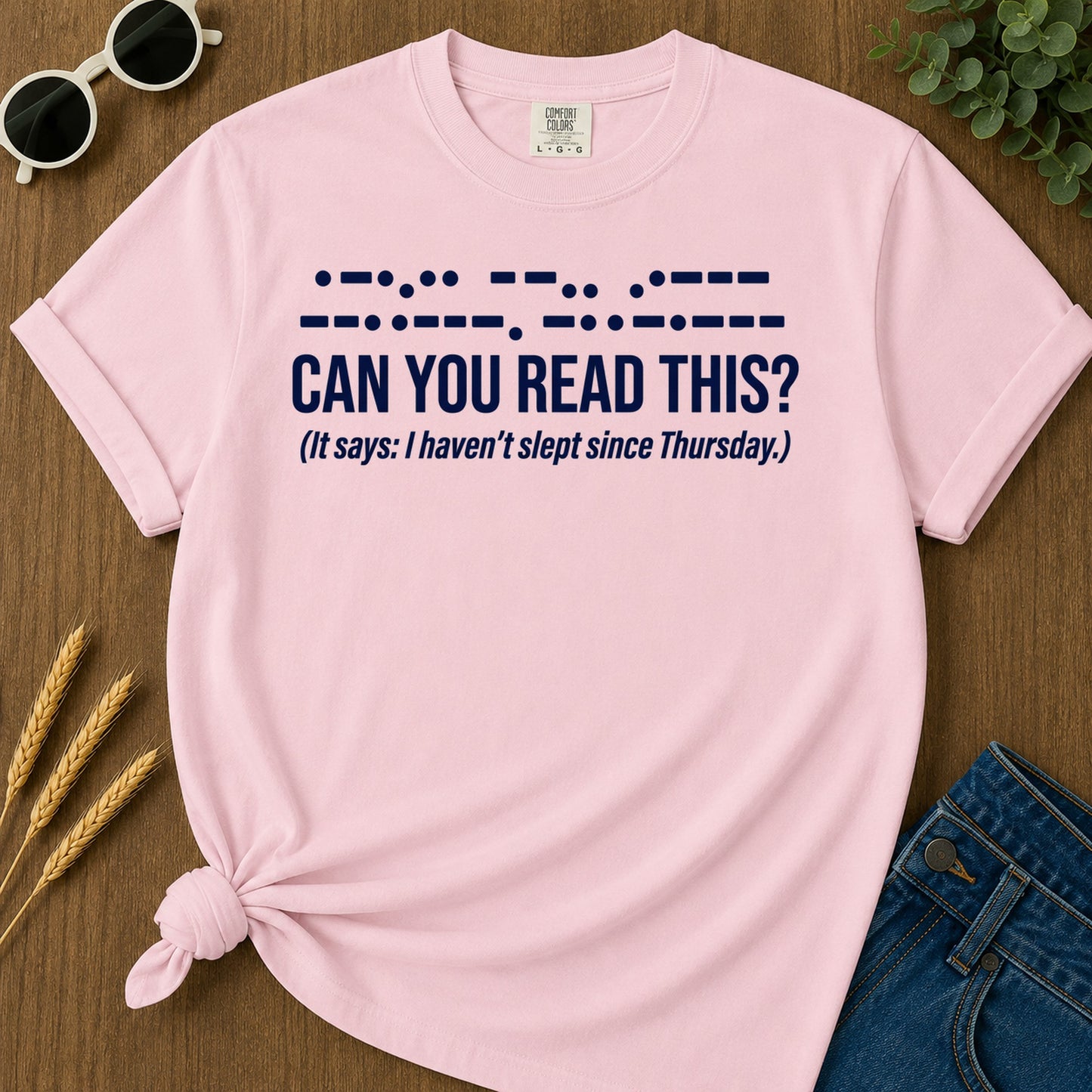 Morse Read T-Shirt - Blossom Mockup