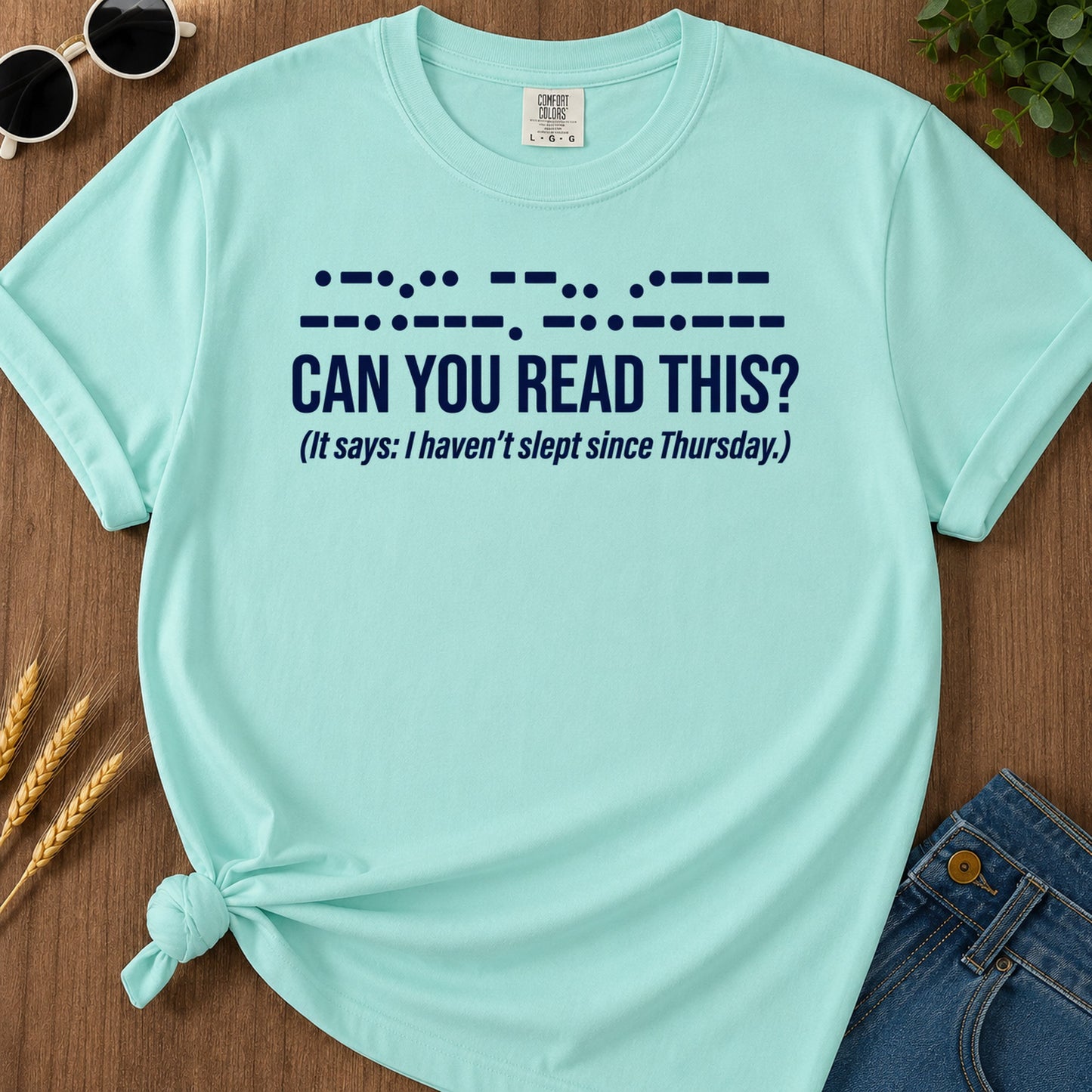Morse Read T-Shirt - Chalky Mint Mockup