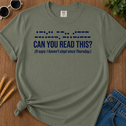 Morse Read T-Shirt - Moss Mockup