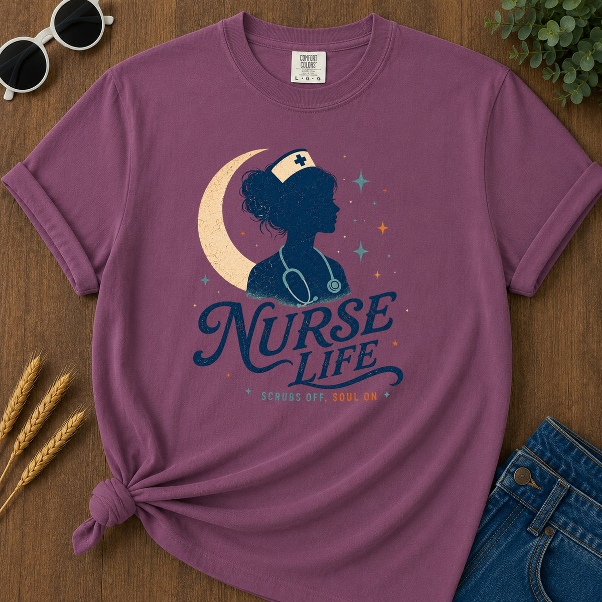 Scrubs Off T-Shirt - Berry Mockup
